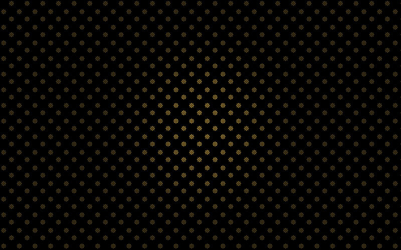 Gold Floral Pattern — Black