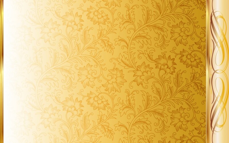 Gold Floral Pattern — Ornate, Vector Art