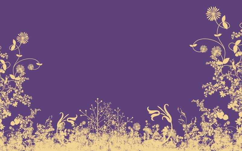Gold Floral Pattern — Purple