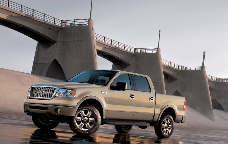 Gold Ford F-150 pickup truck