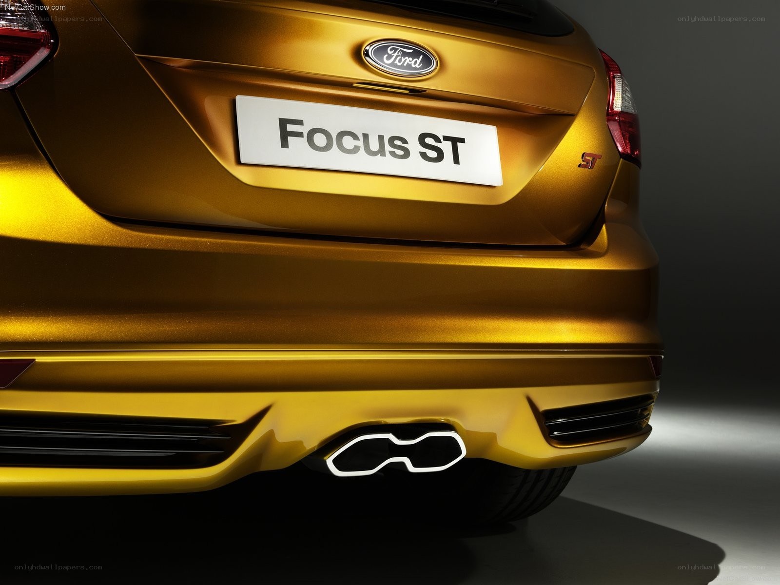 Gold Ford Focus ST rear view