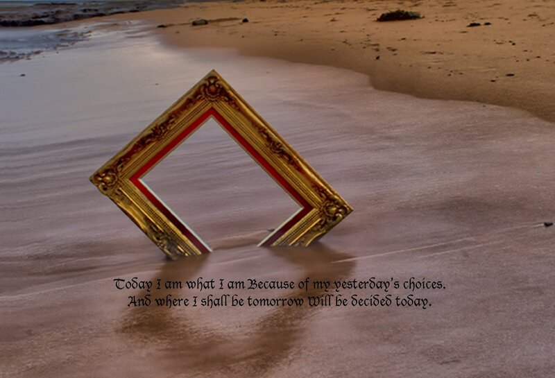 Gold Frame on Beach