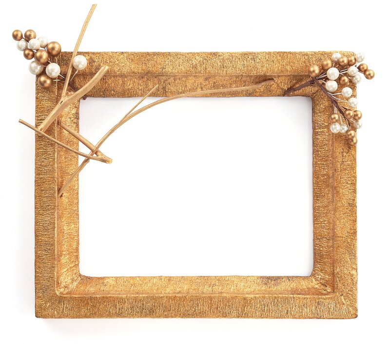 gold frame with pearls
