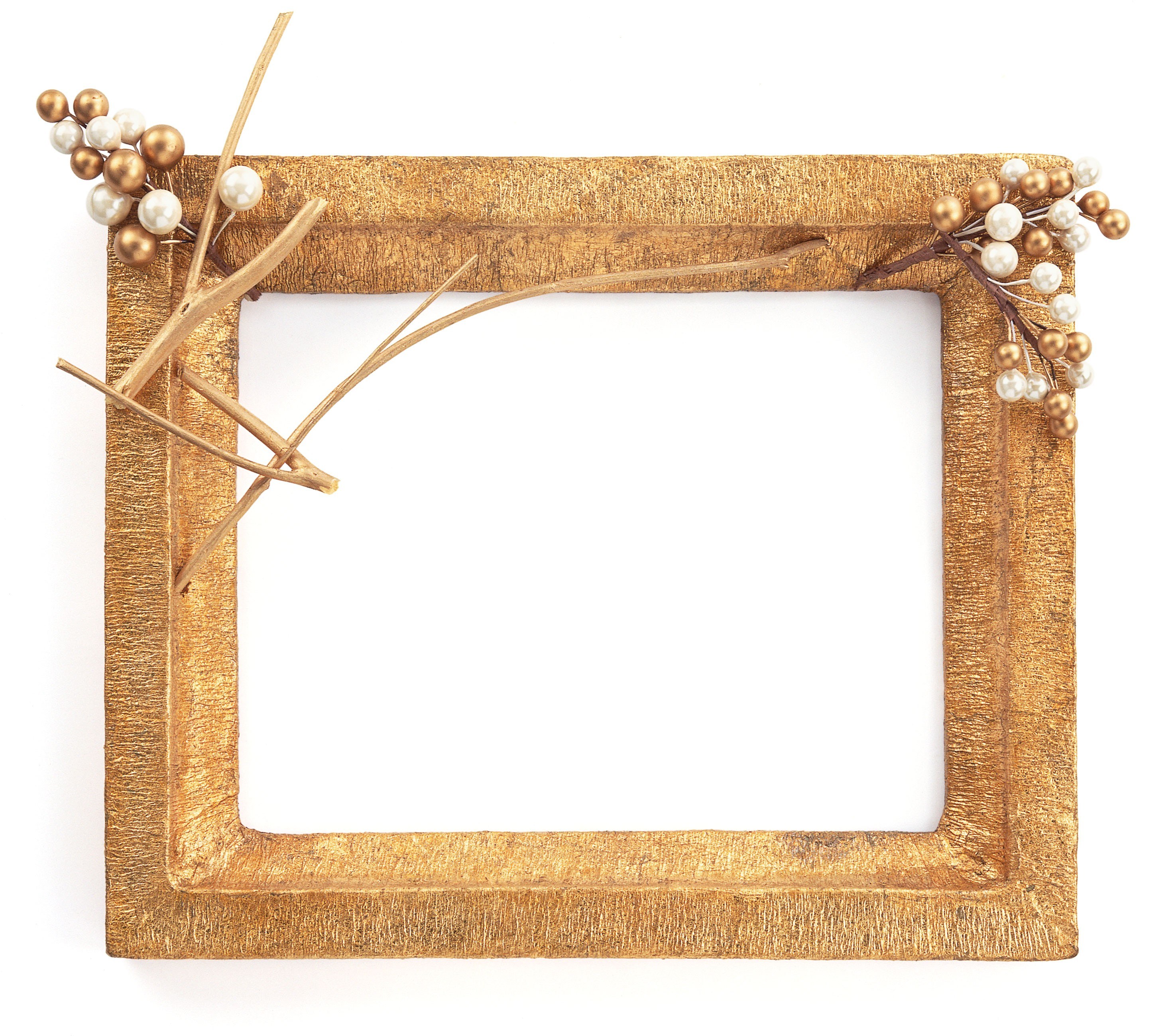 gold frame with pearls
