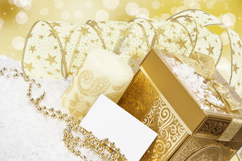 Gold Gift Box with Candle