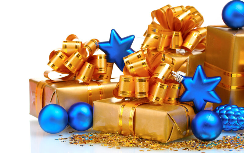 Gold Gift Boxes — Festive