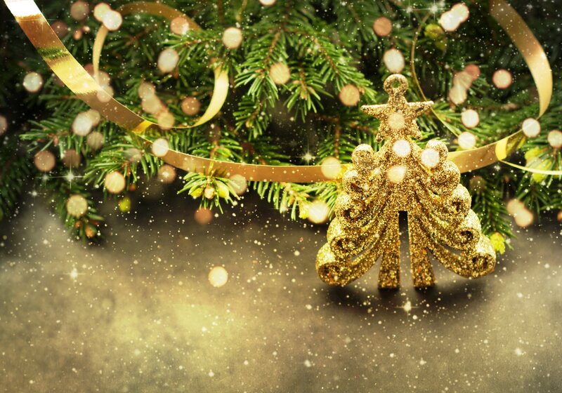 Gold Glitter Christmas Ornament