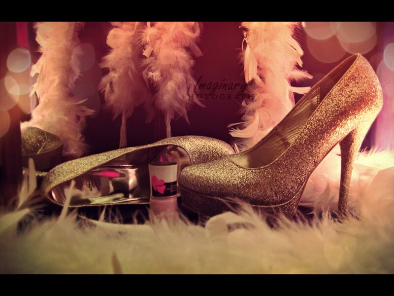 Gold Glitter Heels