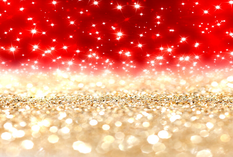 Gold Glitter on Red Background