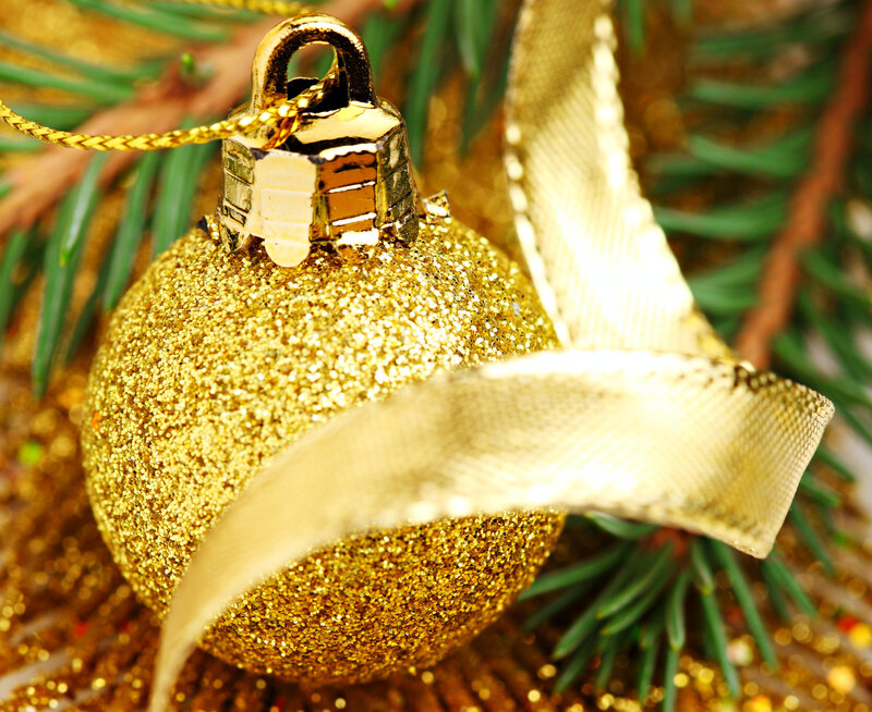 Gold Glitter Ornament — Festive
