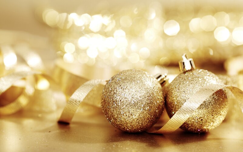Gold Glitter Ornaments
