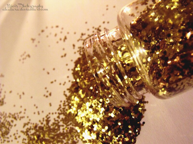 Gold Glitter Spilling