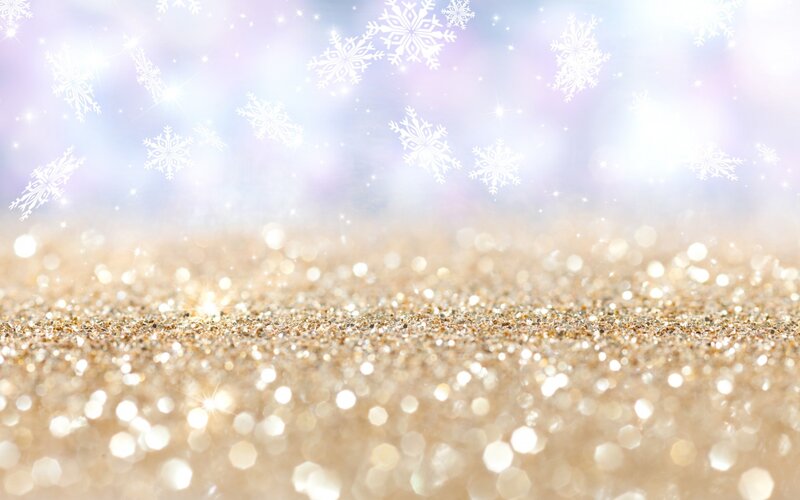 Gold Glitter with Snowflakes — Festive