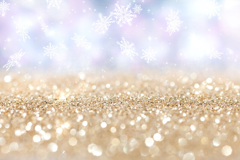 Gold Glitter with Snowflakes