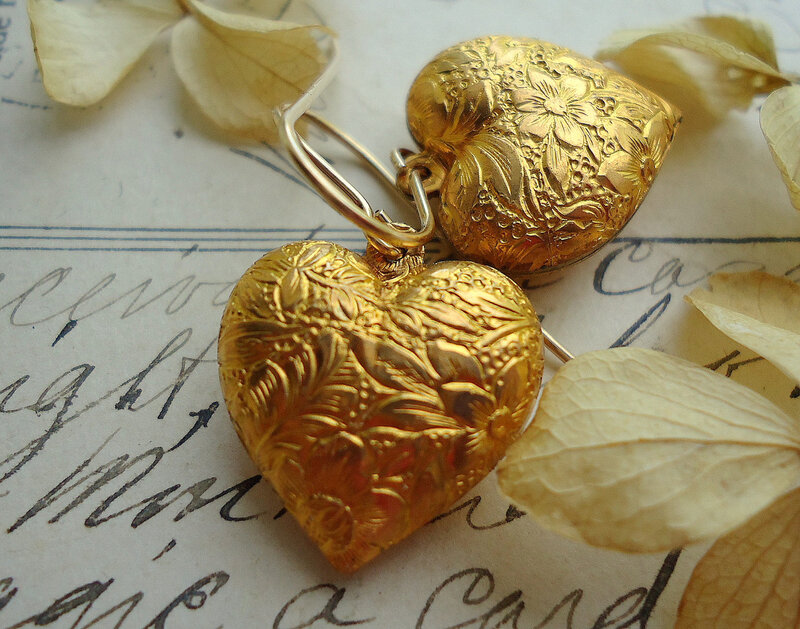 Gold Heart Charms