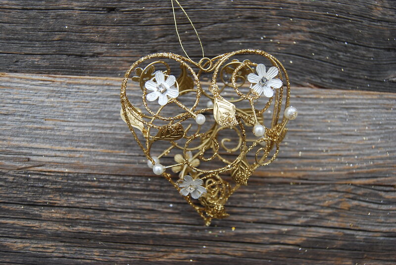 Gold Heart Ornament — Decorative