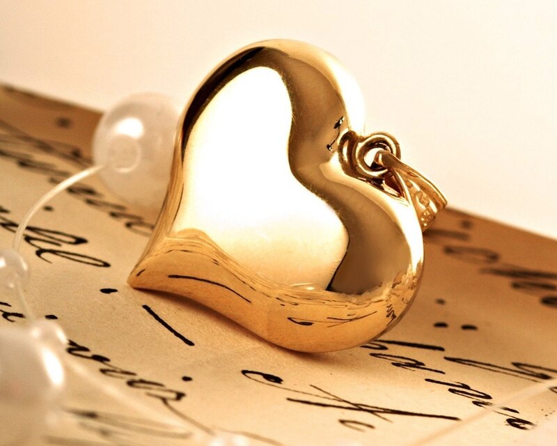 Gold Heart Pendant — Romantic, Photograph