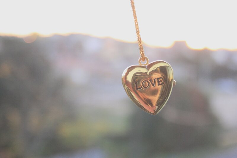 Gold Heart Pendant — Serene, Sunset