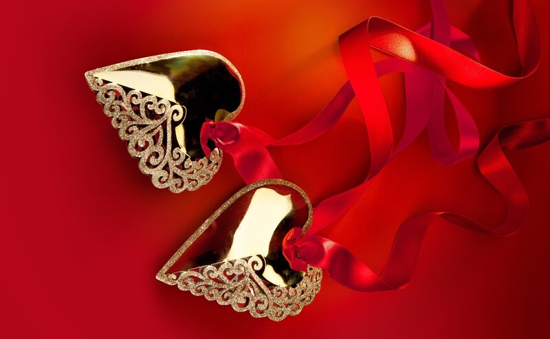 Gold Heart-shaped Masks