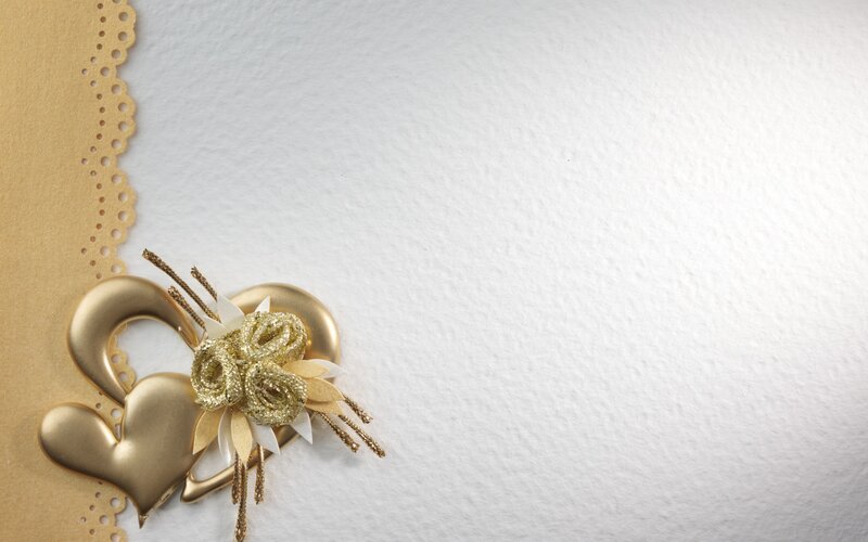 Gold Hearts with Flower