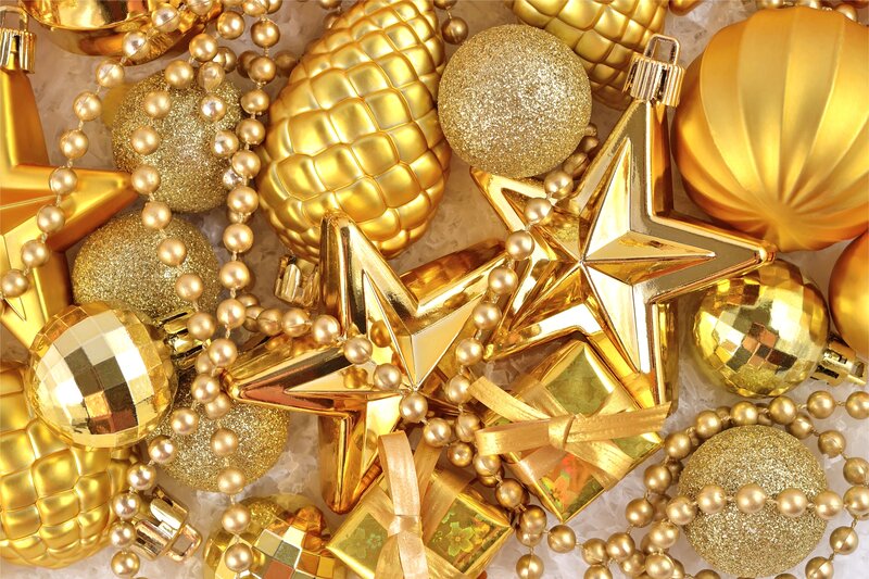 Gold Holiday Ornaments — Festive