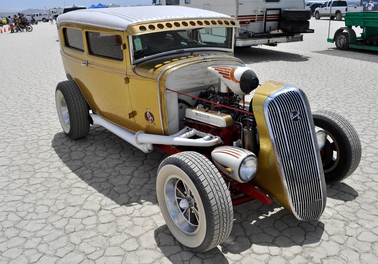 Gold hot rod car