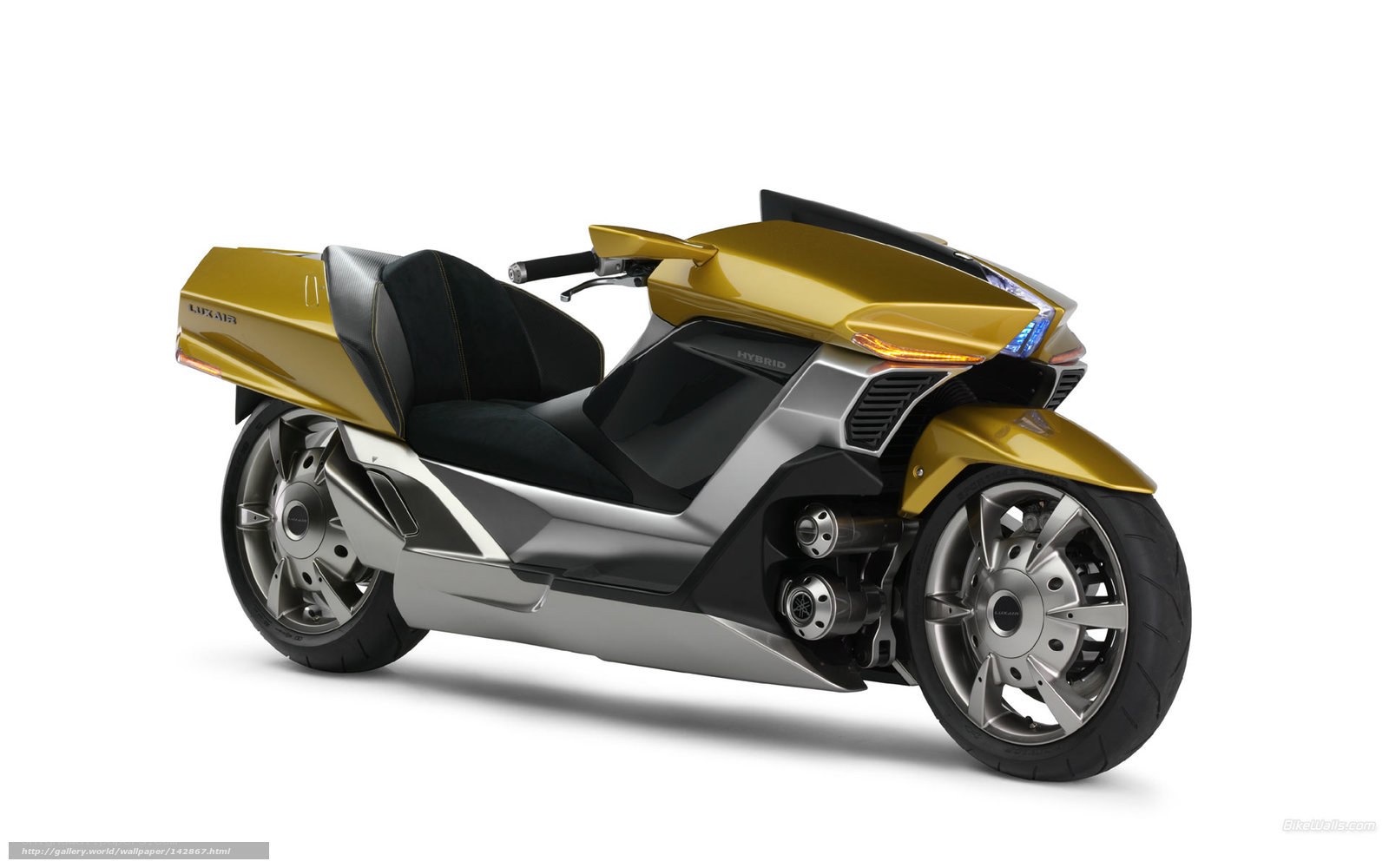 gold hybrid motorcycle concept