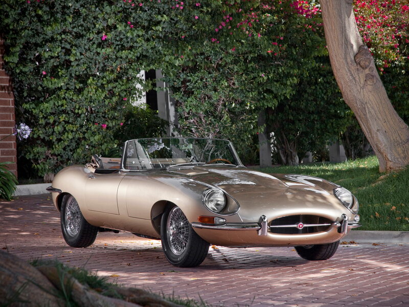 Gold Jaguar E-type Convertible