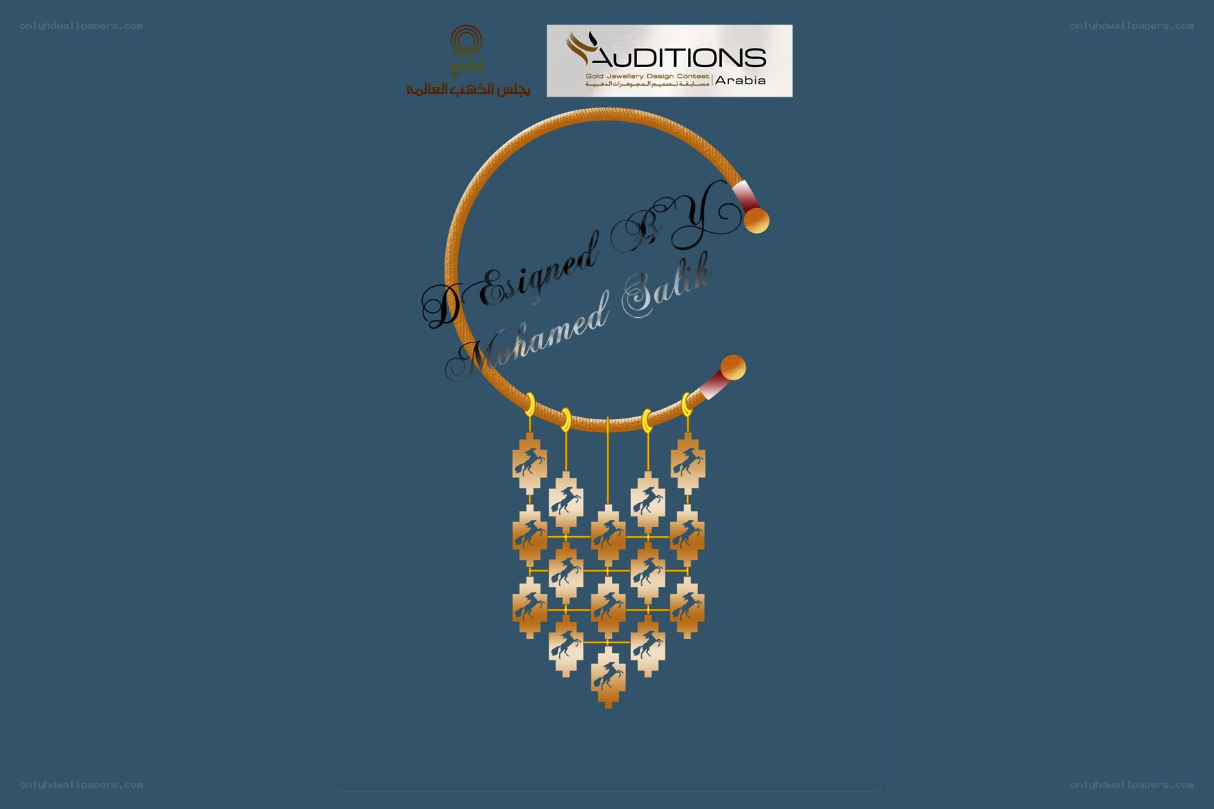 Gold jewelry design concept