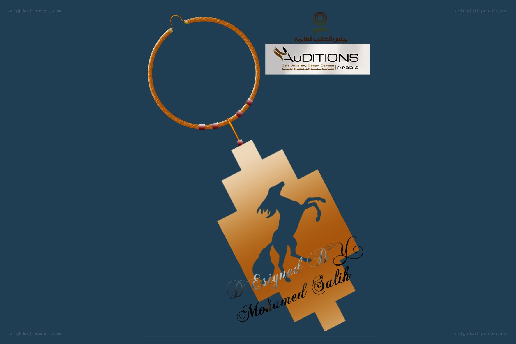 Gold jewelry design keychain