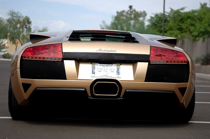 gold Lamborghini sports car