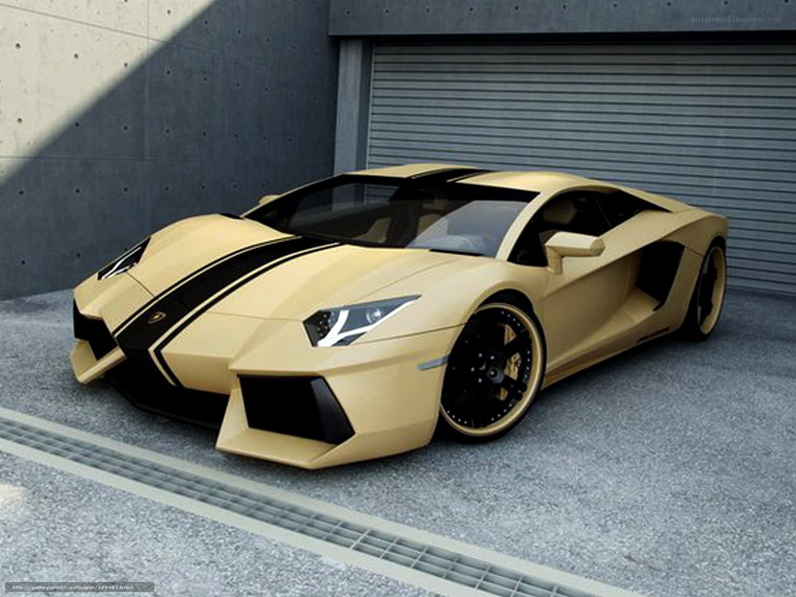 Gold Lamborghini sports car