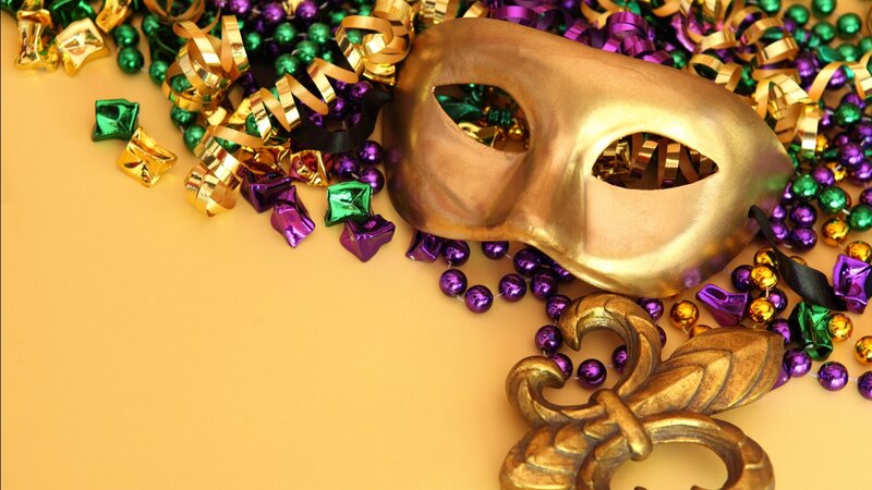 Gold Mask with Beads — Festive
