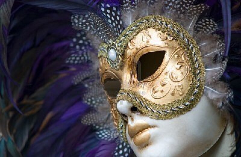 Gold Mask with Feathers