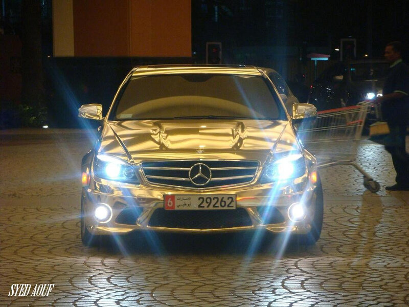 Gold Mercedes-Benz Car