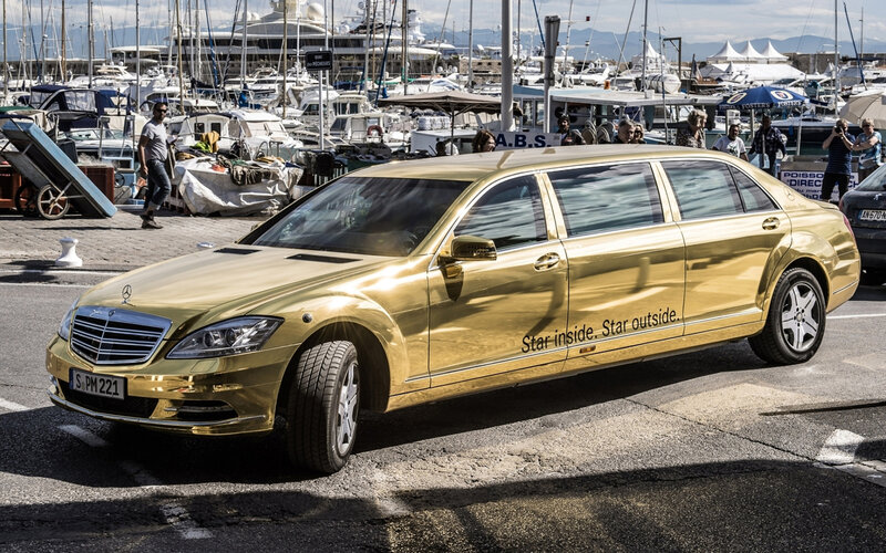 Gold Mercedes-Benz Limousine