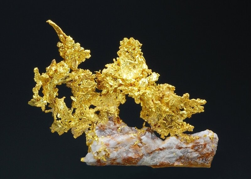 Gold Mineral Specimen — Dramatic