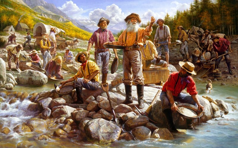 Gold Miners Panning
