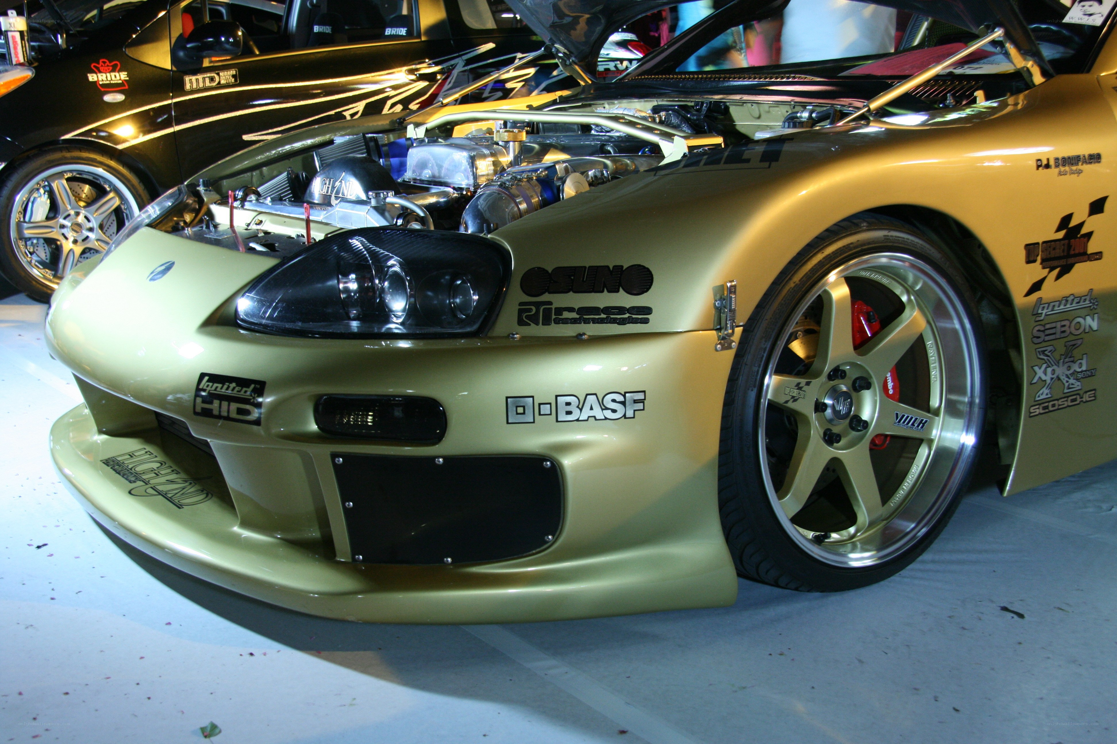 gold modified sports car