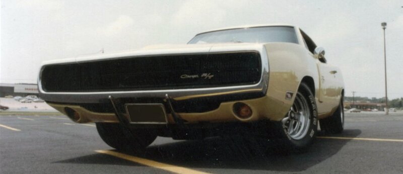 Gold Muscle Car — Calm, Afternoon