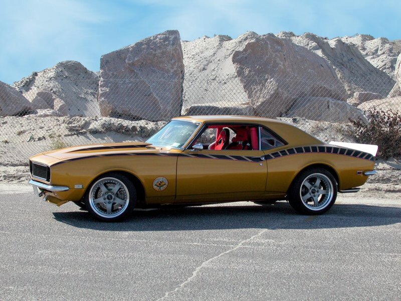 Gold Muscle Car — Dramatic
