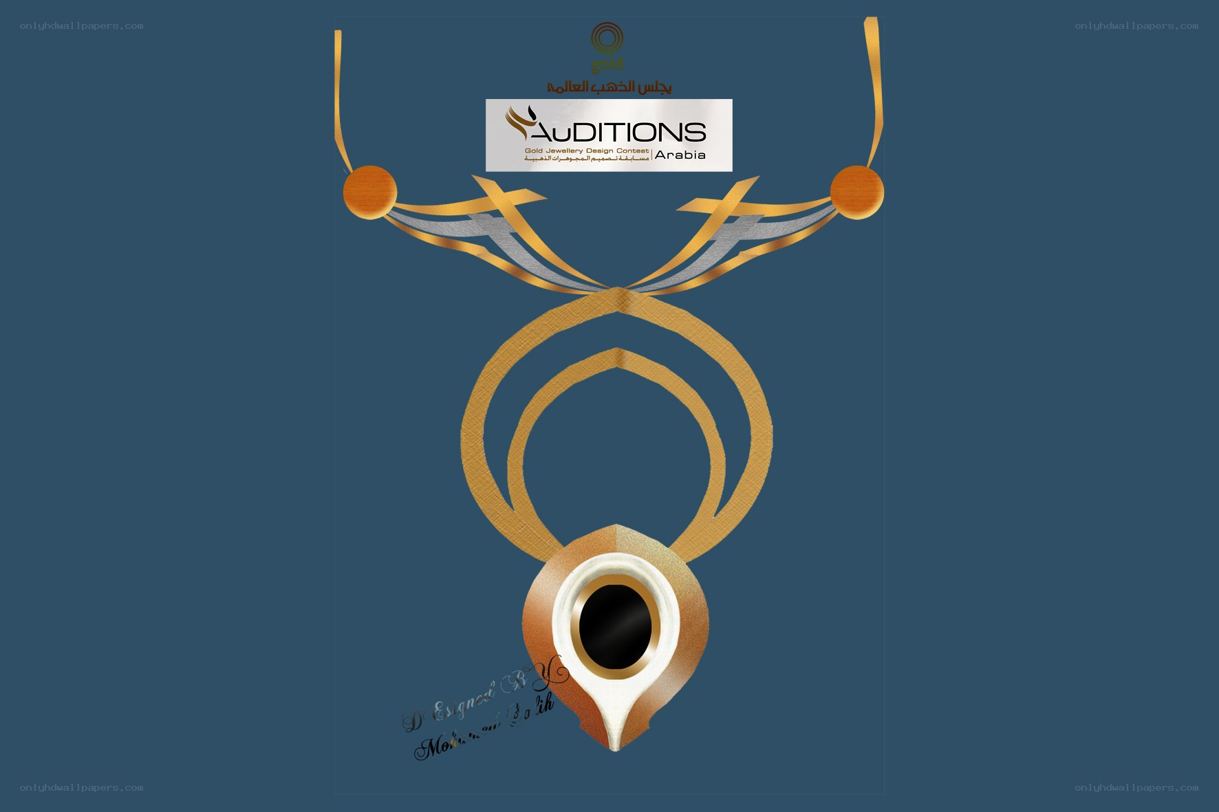 Gold necklace design for contest