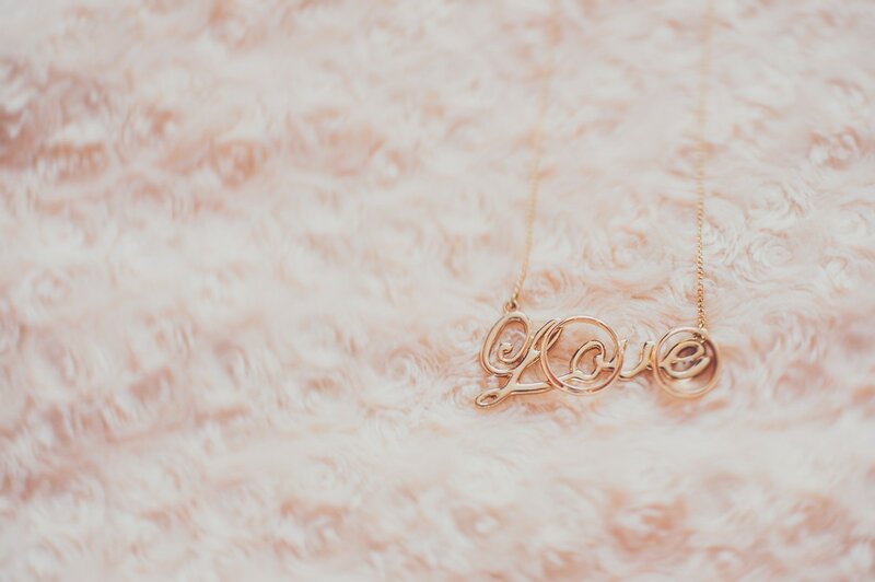 Gold Necklace with Love Pendant