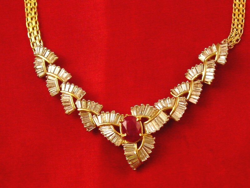 Gold Necklace with Ruby