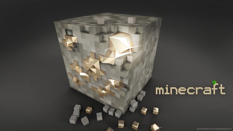 Gold Ore Block — Gray, Dramatic, 3d Render