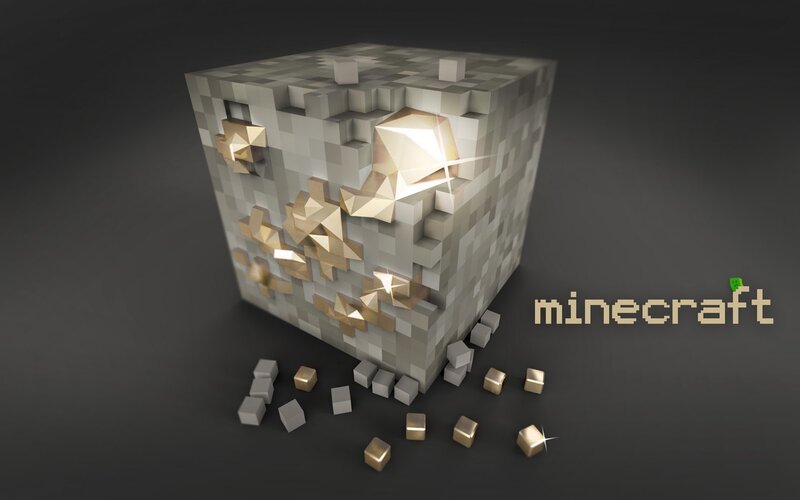 Gold Ore Block — Gray, Dramatic
