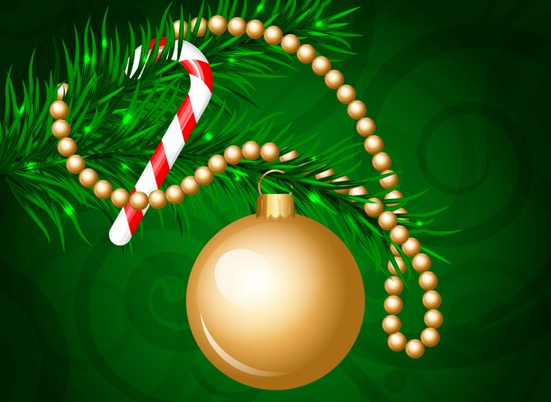 Gold Ornament on Branch