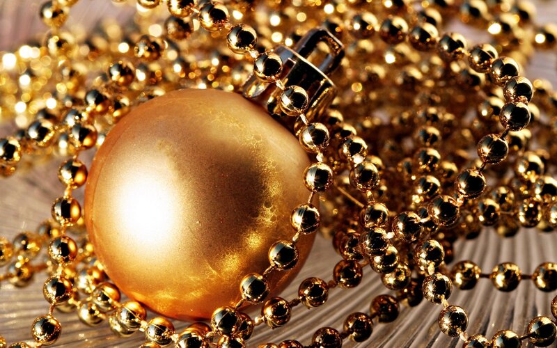Gold Ornament with Beads