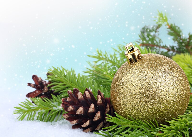 Gold Ornament with Pine Cones