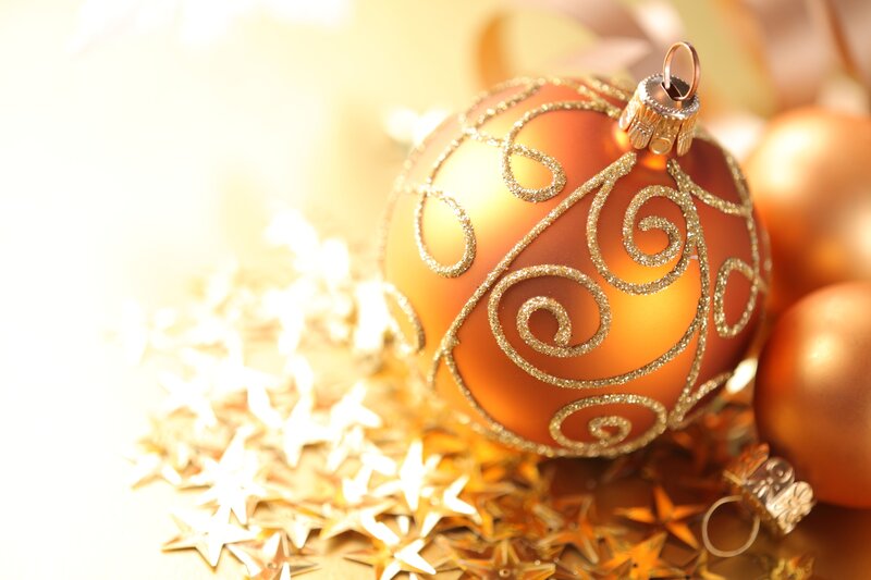 Gold Ornament with Stars — Festive, Winter